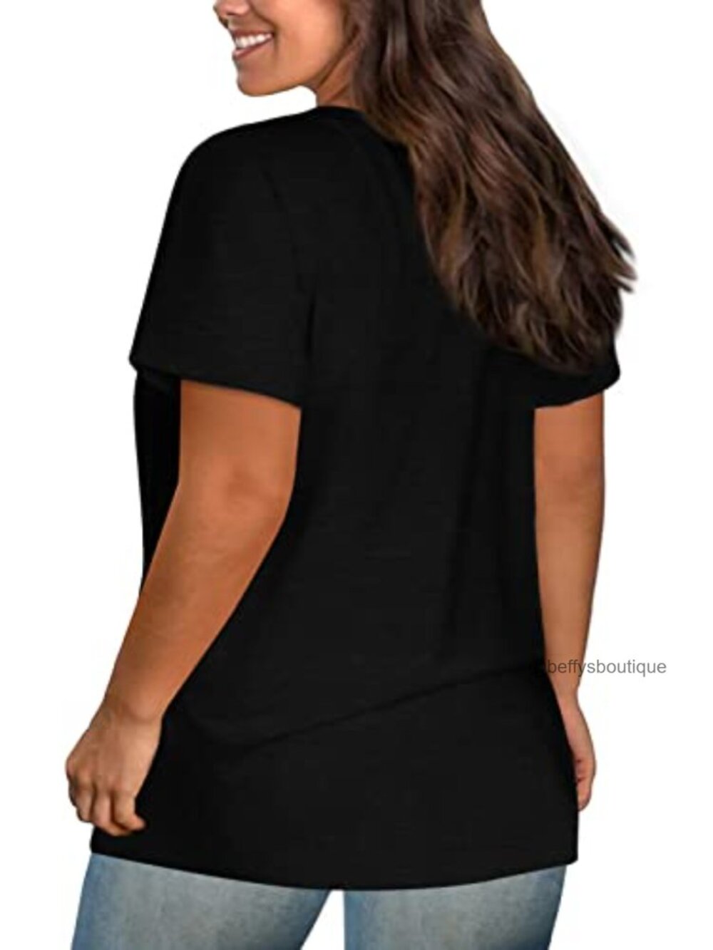 Plus Size Whiskey Country Music V Neck Keyhole Tee Tunic - Picture 3 of 7